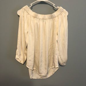 Express satin off the shoulder blouse